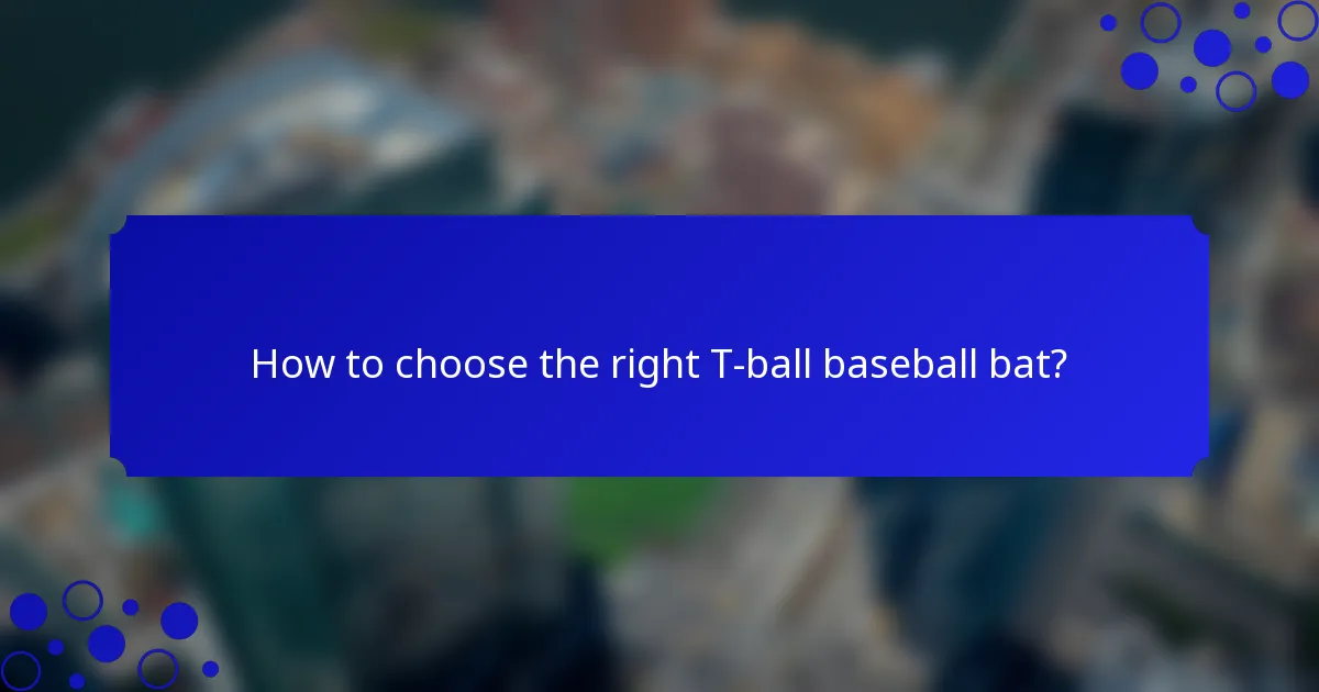 How to choose the right T-ball baseball bat?