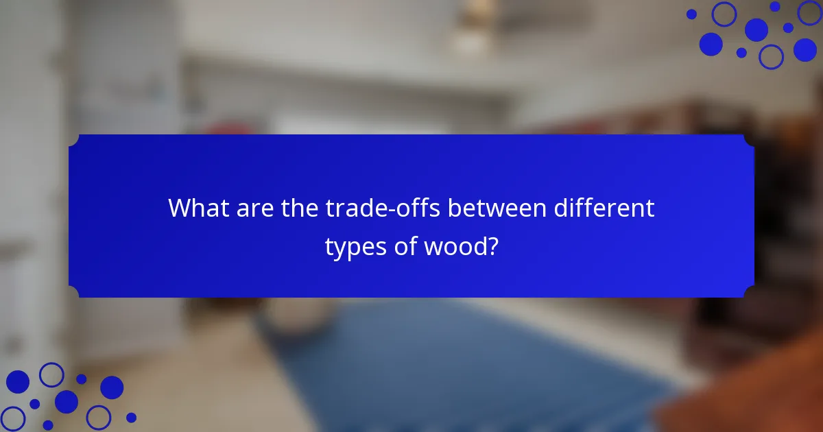 What are the trade-offs between different types of wood?