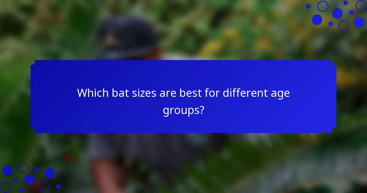 Which bat sizes are best for different age groups?