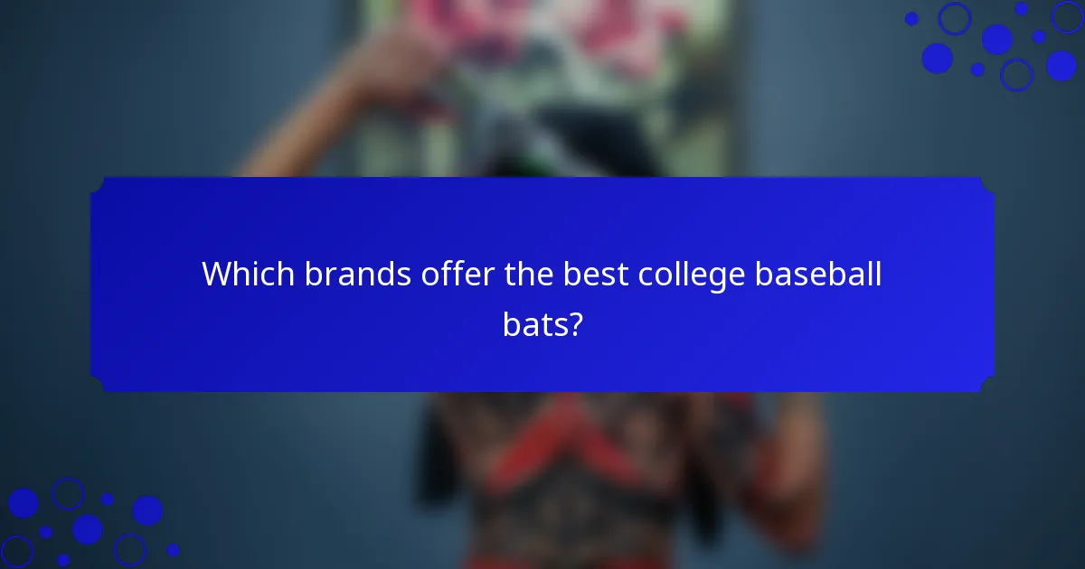 Which brands offer the best college baseball bats?