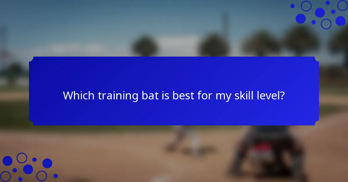 Which training bat is best for my skill level?